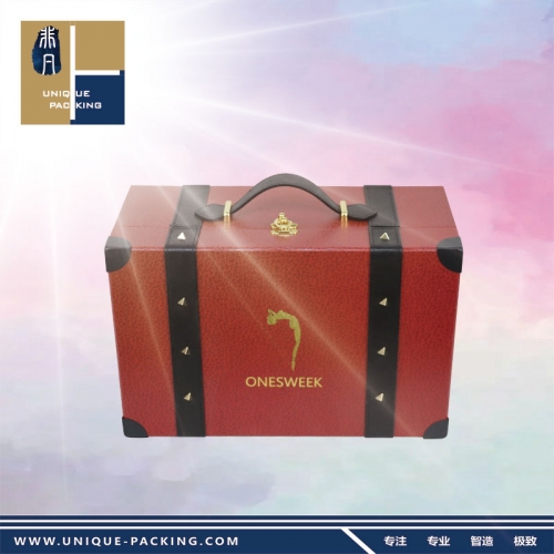 ONESWEEK Custom Logo large luxury red & black color rigid paper packaging gift box with lifting yoke for packing shoes 