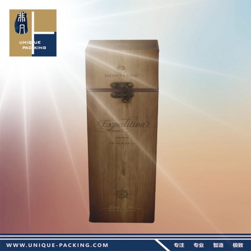 Jacob‘s Creek wood wine box luxury single bottle  packaging boxes with customized logo 